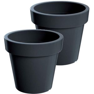 Bloempot Buiten Rond Lofly 30cm ANTRACIET Prosperplast / 2 STUKS ! /