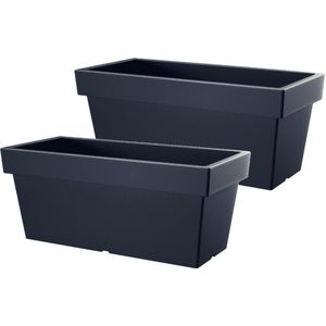 Bloembak Balkonbak Lofly Case 40x18x16cm ANTRACIET Prosperplast / 2 STUKS ! /