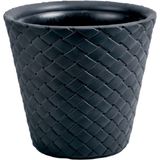 Kunststof Matuba rotan bloempot/plantenpot antraciet 40 cm