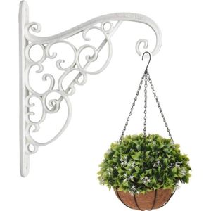 1x Stuks Witte Akant Sierlijke Bloempothangers/Bloempot Haken van Kunststof - Plantenbakken