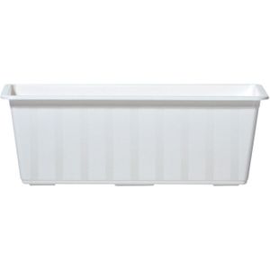 Plantenbak/bloembak/balkonbak Agro - wit - kunststof - 40 x 18 x 14 cm