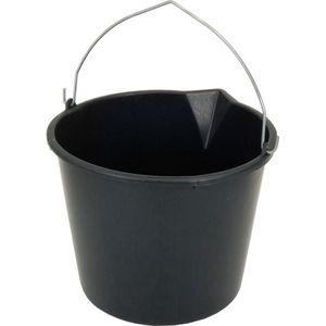 1x Stuks stevige zwarte huishoud emmers 20 liter met tuit - Klusemmers/bouwemmers/schoonmaakemmers