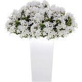 Kunststof Urbi bloempot/plantenpot met binnenpot wit 40 x 40 x 75 cm - 37/91,5 liter - Hoge vierkante bloempotten