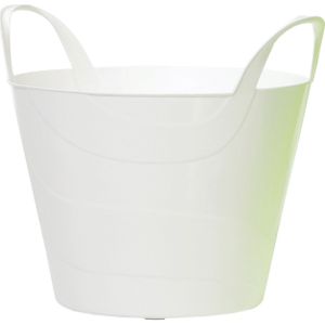 1x Stuks flexibele emmer/wasmand/kuip wit 30 liter - Opbergmanden - Wasmanden - Flexibele emmers
