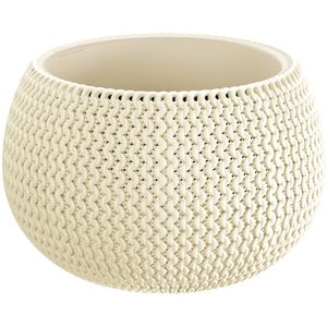 Prosperplast Plantenpot/bloempot Splofy - creme wit - kunststof - D29 x H20 cm - binnen/buiten pot