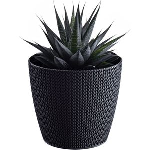 Prosperplast Plantenpot - antraciet - kunststof - D16 x H14 cm - Stijlvol - buiten/binnen