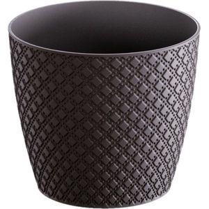 Bloempot/plantenpot van kunststof antraciet D15.7 en H13.8 cm