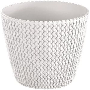 Prosperplast Bloempot/plantenpot Splofy - wit - voor buiten - D40 x H33 cm - kunststof