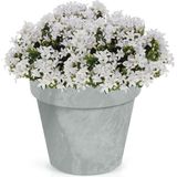 Kunststof bloempotten betonlook 40 cm licht grijs - Bloempotten/plantenpotten voor binnen en buiten