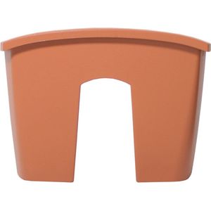 Balkon railing opzet plantenbak/bloembak kunststof 39 x 28 x 20 cm terra cotta kleur voor buiten