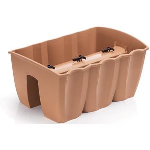 Prosperplast Plantenbak - railing - kunststof - 39 cm - terracotta