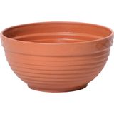 Tafelstuk plantenpot/bloempot kunststof dia 65 cm en hoogte 24 cm terra cotta - Plantenpotten