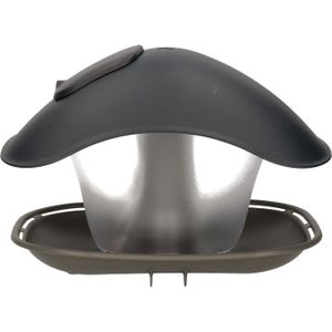 Prosperplast Vogelvoederhuisje - grijs - kunststof - 25 cm - vogelvoederplek - voedersilo