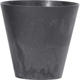 Kunststof bloempot/plantenpot betonlook 20 cm antraciet grijs