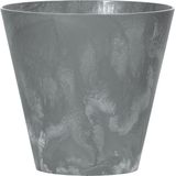 Kunststof bloempot/plantenpot betonlook 20 cm grijs - Plantenpotten