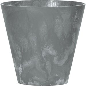 Kunststof bloempot betonlook 25 cm grijs - Bloempotten/plantenpotten voor binnen en buiten