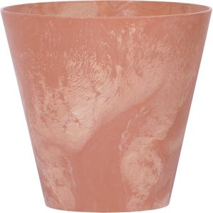 Kunststof bloempot betonlook 30 cm terracotta - Bloempotten/plantenpotten voor binnen en buiten