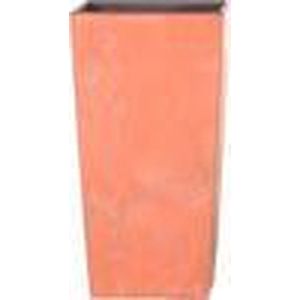 Prosperplast Urbi Square Effect Bloempot, 26,6 l, van kunststof, met tank in terracotta, 50 (H) x 26,5 (B) x 26,5 (D) cm