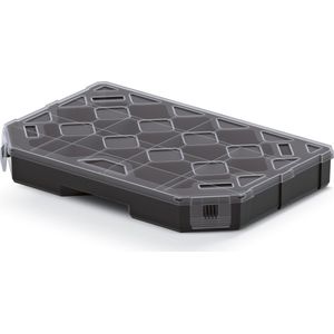 Sorteerbox/vakjes koffer - spijkers/schroeven/kleine spullen - 14 vaks - 28 x 20 x 4 cm - Opbergbox