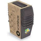 Set van 3 stuks kunststof afvalscheidingsbakken grijs van 25 liter - Scheidingsprullenbakken