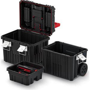 Kistenberg - 2 in 1 Werkzeugtrolley Werkstattkoffer Werkzeugkiste Box leer 3 tlg., Version: khvwm, 450 x 360 x 640