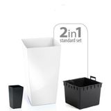 Prosperplast bloempot/plantenpot Urbi met binnenpot antraciet 24 x Kunststof