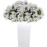 Kunststof Urbi bloempot/plantenpot met binnenpot wit 24 x 24 x 45 cm - 7,5/19 liter - Hoge vierkante bloempotten