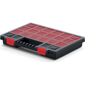 Sorteerbox/vakjes koffer - spijkers/schroeven/kleine spullen - 20-vaks - 34 x 25 x 5 cm - Opbergbox