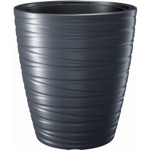 Plantenpot/bloempot Amazing - buiten/binnen - kunststof - antraciet - D47 x H52 cm - Plantenpotten