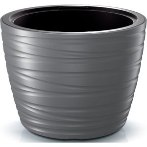 Plantenpot/bloempot Amazing - buiten/binnen - kunststof - steengrijs - D47 x H35 cm