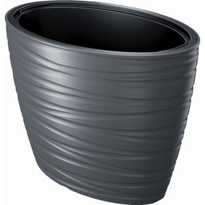 Prosperplast Maze bloempot plantenbak 2in1 incl. Bloempot weerbestendig voor binnen en buiten ovaal 42.3cm hoogte kunststof (antraciet)