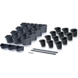 Prosperplast Verticale tuin hangende kunststof plantenpotten - Modulair - Antraciet grijs - 67x18x57 cm