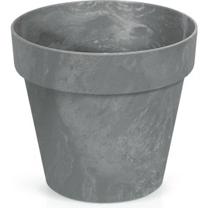 Prosperplast Bloempot/plantenpot - betonlook - grijs - kunststof - Dia 14 cm - buiten/binnen