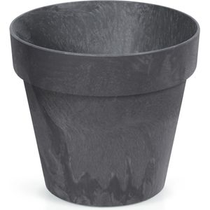 Prosperplast Bloempot/plantenpot - betonlook - antraciet - kunststof - Dia 14 cm - buiten/binnen