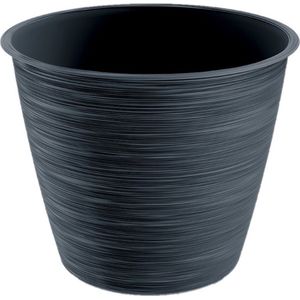 Prosperplast bloempot Paintstripe - kunststof - antraciet - 17 x 20 cm