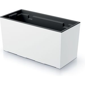 Prosperplast Urbi Case bloembak met binnenpot voor binnen en buiten, rechthoekige bloempot, uv-bestendig (395 x 185 x 195 mm, wit)