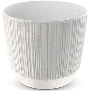 Prosperplast Plantenpot Eco - stripe - wit - kunststof - D20xH17 cm - voor binnen/buiten