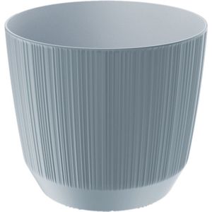 Prosperplast Plantenpot - stripe - steengrijs - kunststof - D15xH13 cm - voor binnen/buiten