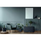 Prosperplast Plantenpot/bloempot Furu Stripes - voor buiten - kunststof - bosgroen - vierkant - D29.5 x H29 cm