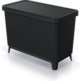 Prosperplast Keden SYSTEMA - Afvalbak / Prullenbak met scheidingsbakken 3x10L - Zwart