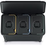 Prosperplast Keden SYSTEMA - Afvalbak / Prullenbak met scheidingsbakken 3x10L - Zwart