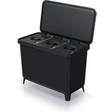 Prosperplast Keden SYSTEMA - Afvalbak / Prullenbak met scheidingsbakken 3x10L - Zwart