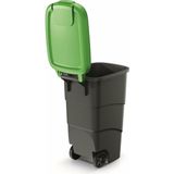 Prosperplast - Wheeler - Grote Afvalbak met wielen 90L - Groen / Kunststof
