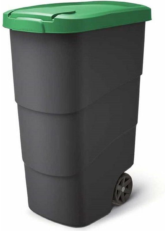 Prosperplast - Wheeler - Grote Afvalbak met wielen 90L - Groen / Kunststof