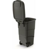 Prosperplast - Wheeler - Grote Afvalbak met wielen 90L - Zwart / Kunststof