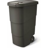 Prosperplast - Wheeler - Grote Afvalbak met wielen 90L - Zwart / Kunststof