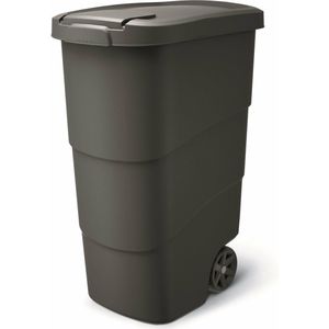 Prosperplast - Wheeler - Grote Afvalbak met wielen 90L - Zwart / Kunststof