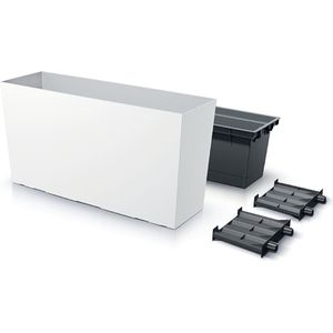 Prosperplast Urbi Case Middle Plantenbak met binnenpot plantenbak Bloembak voor binnen en buiten Rechthoekig Kunststof 770x406x235mm 27L (Wit)