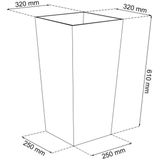 Prosperplast bloempot/plantenpot Urbi met binnenpot - antraciet - 32 x 32 x 61 cm - Kunststof