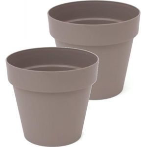 Bloempot Buiten Rond Cube 30cm TAUPE Prosperplast / 2 STUKS ! /